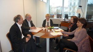 C'est l'avenir des transports publics en milieu rural qui était au centre de l'entretien qui a réuni la 2e vice-présidente de la Métropole, les léus de Condrieu et les représentants du Collectif des usagers des lignes 134-231 des Cars du Rhône (© Pierre Nouvelle).